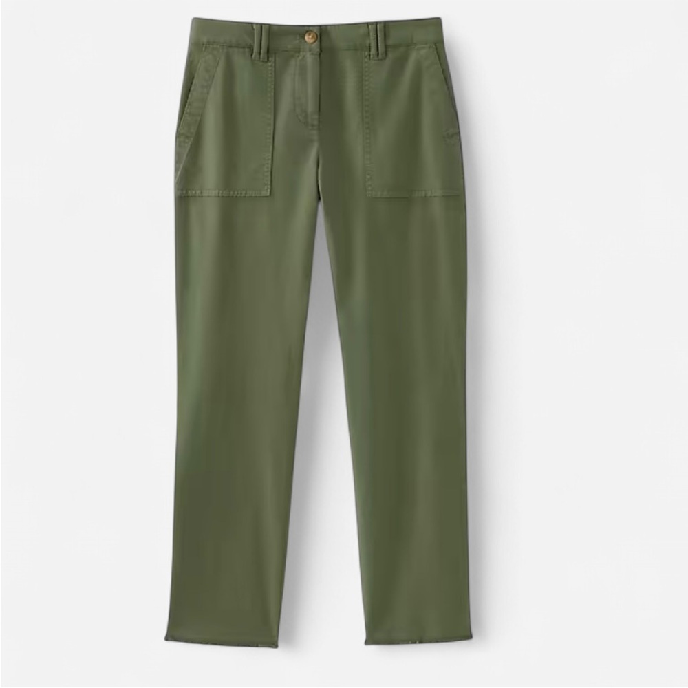 J. Jill Sage Green Straight-leg Fringed Hem Casual Pants
Size 18 Tall NWT
